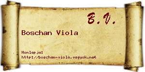 Boschan Viola névjegykártya